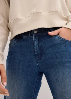 Jean large, taille haute et élastiquée