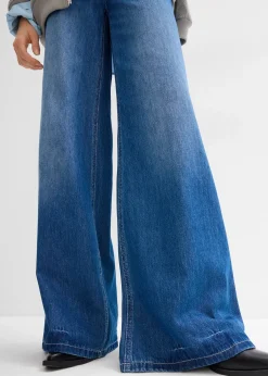 Jean large, taille haute et élastiquée