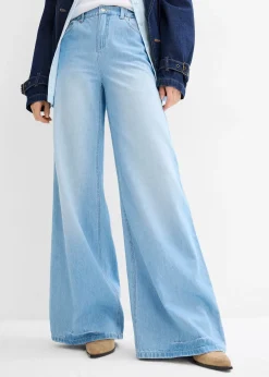 Jean large, taille haute et élastiquée