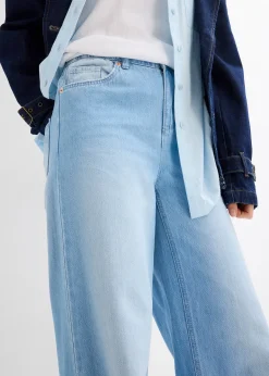 Jean large, taille haute et élastiquée