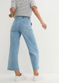 Jean large, taille haute et élastiquée