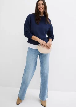 Jean large taille haute, longueur sol