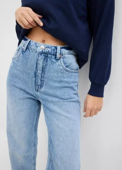Jean large taille haute, longueur sol