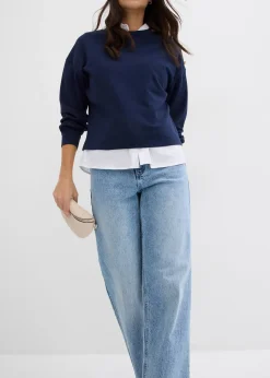 Jean large taille haute, longueur sol