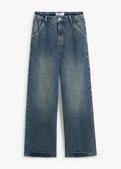Jean large taille haute, peu extensible