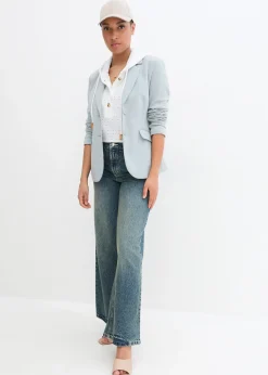 Jean large taille haute, peu extensible