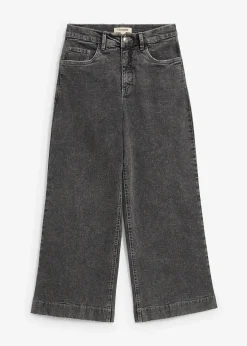 Jean large, taille haute, raccourci