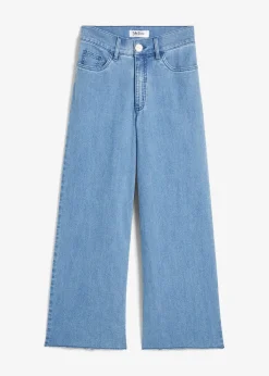 Jean large, taille haute, raccourci