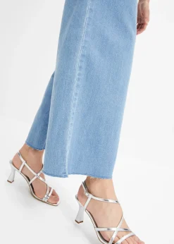 Jean large, taille haute, raccourci