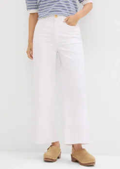Jean large, taille haute, raccourci