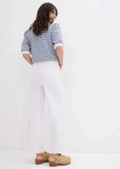 Jean large, taille haute, raccourci