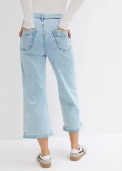 Jean large, taille haute, raccourci