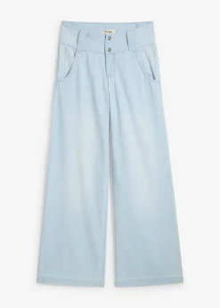 Jean large taille haute, toile ultra-douce
