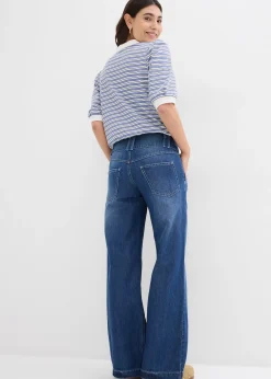 Jean large taille haute, toile ultra-douce