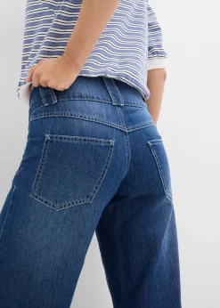 Jean large taille haute, toile ultra-douce