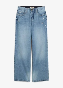 Jean large, taille mi-haute, en denim peu extensible