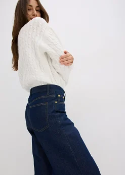Jean large taille mi-haute