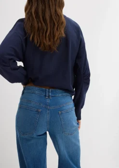 Jean large taille mi-haute
