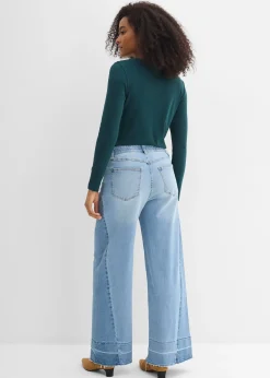 Jean large taille mi-haute