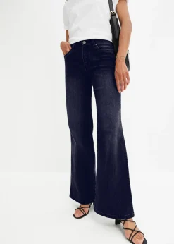 Jean large taille mi-haute, extensible