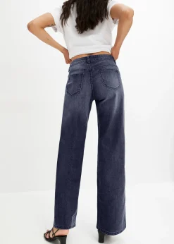 Jean large taille mi-haute, extensible