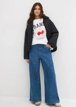 Jean large taille mi-haute