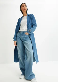 Jean large taille mi-haute, extensible