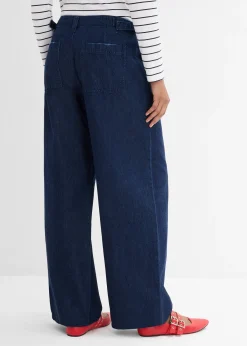 Jean large taille mi-haute