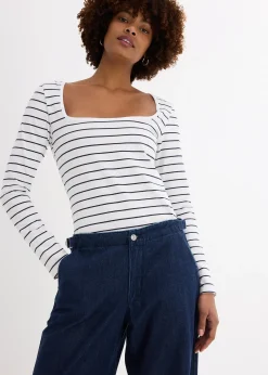 Jean large taille mi-haute