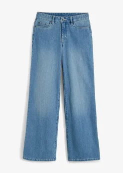 Jean large taille mi-haute, extensible