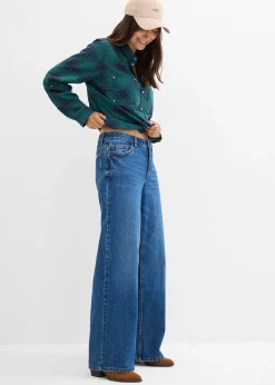 Jean large taille mi-haute