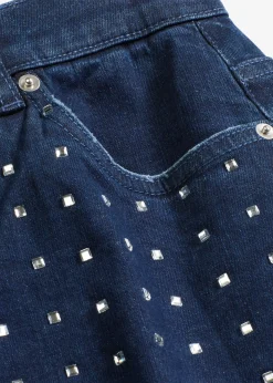 Jean large taille mi-haute avec strass