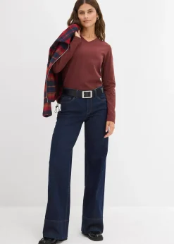 Jean large, taille mi-haute