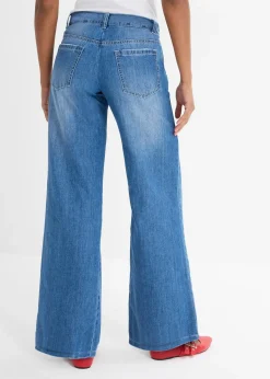 Jean large taille mi-haute