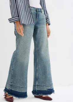 Jean large taille mi-haute