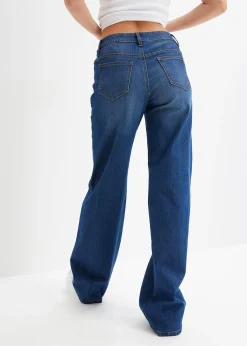 Jean large taille mi-haute, extensible