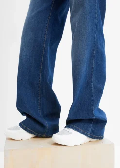 Jean large taille mi-haute, extensible