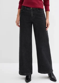 Jean large taille mi-haute, longueur sol