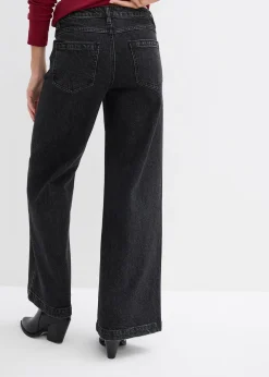 Jean large taille mi-haute, longueur sol