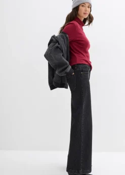 Jean large taille mi-haute, longueur sol