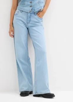 Jean large taille mi-haute