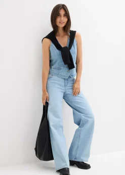 Jean large taille mi-haute