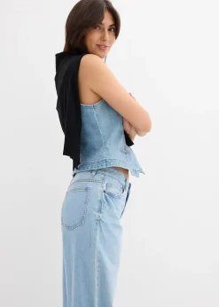 Jean large taille mi-haute