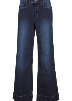 Jean large taille mi-haute, extensible