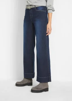 Jean large taille mi-haute, extensible