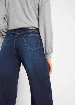 Jean large taille mi-haute, extensible