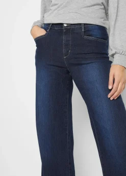 Jean large taille mi-haute, extensible