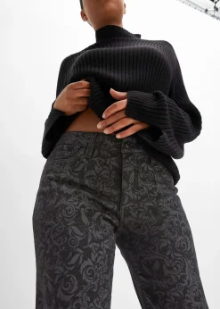 Jean large taille mi-haute à motif brillant