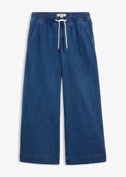 Jean large taille mi-haute, extensible