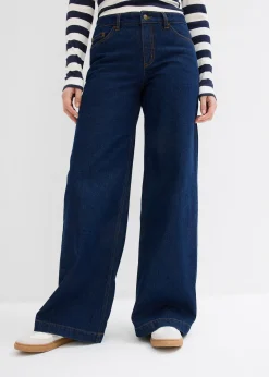 Jean large taille mi-haute, longueur sol